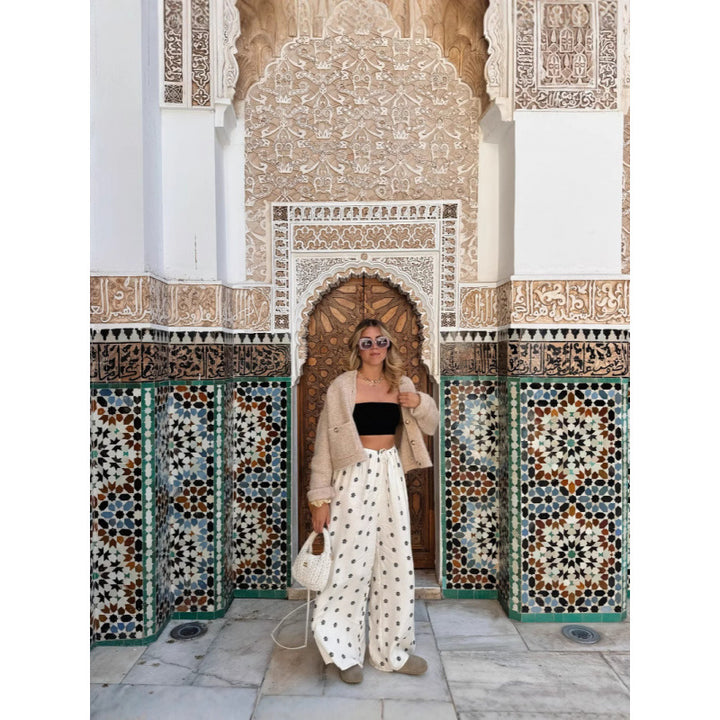 Casual flared pants for women with trendy print Lune London