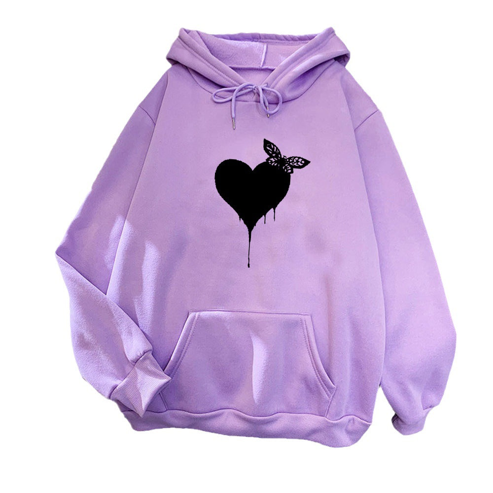Women's Hoodie with Creative Heart Design Chic & Stil
