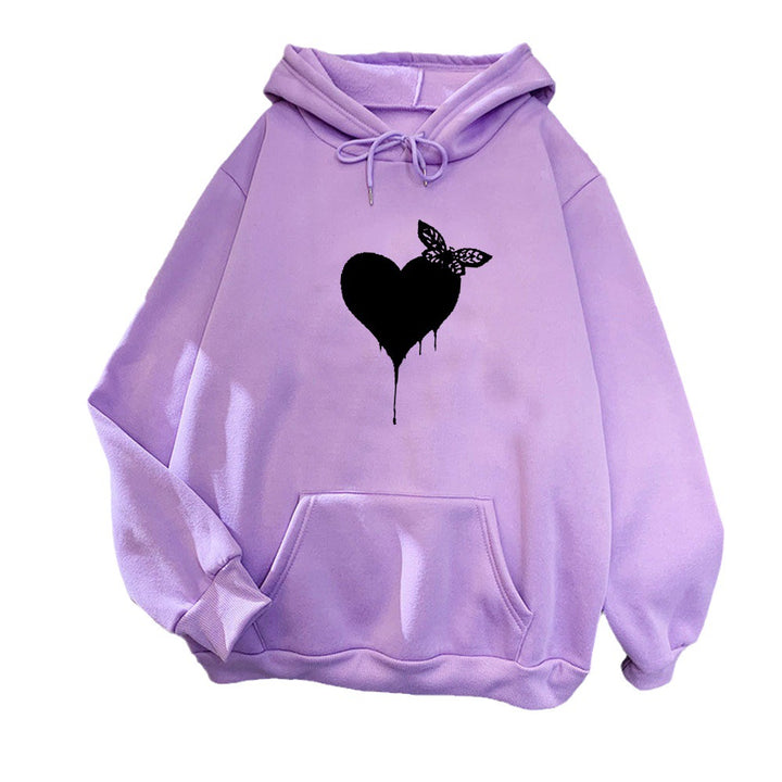 Women's Hoodie with Creative Heart Design Chic & Stil