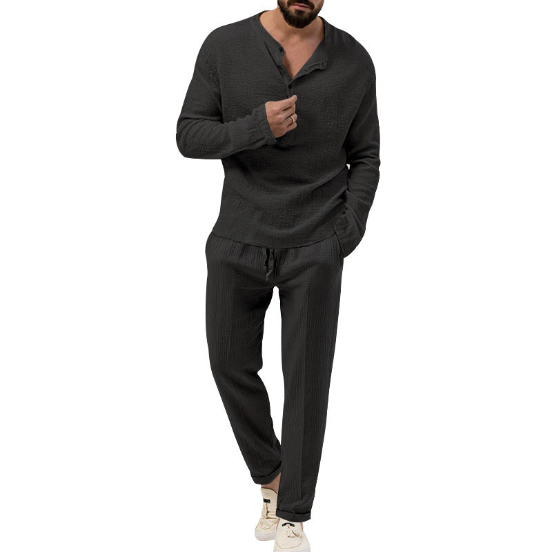 Casual outfit for men with long sleeve top and elastic waist Lune London