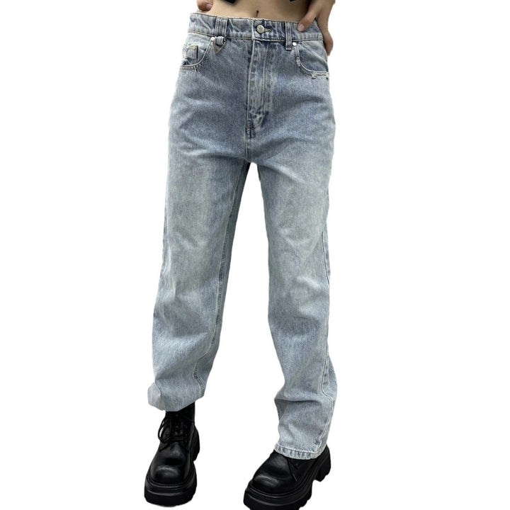 Wide jeans for ladies with distressed details and high waist Lune London