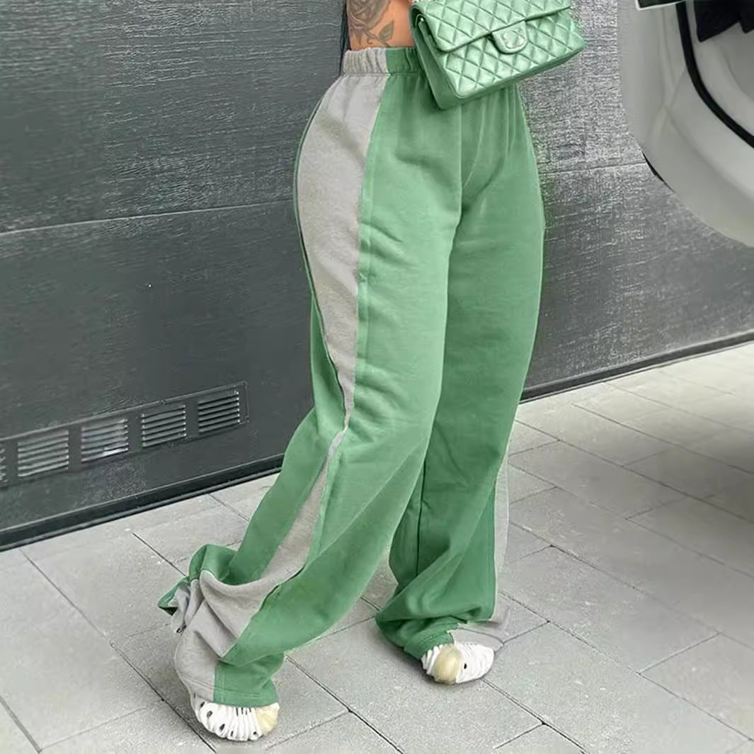 Casual women's sports pants with colorful side inserts and an elastic waistband Lune London