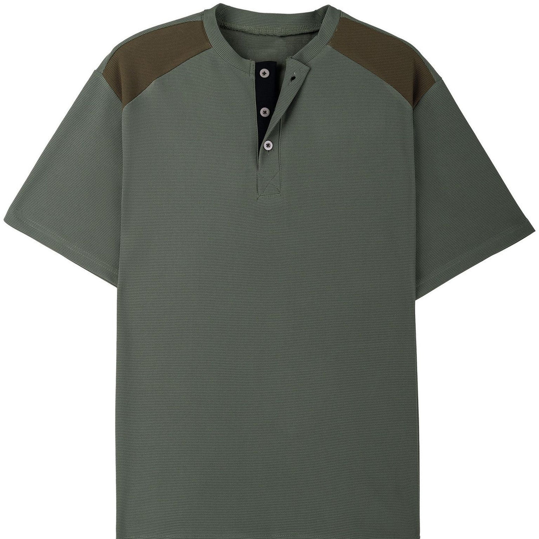 Men's Leisure Henley Shirt with Mesh Details Lune London