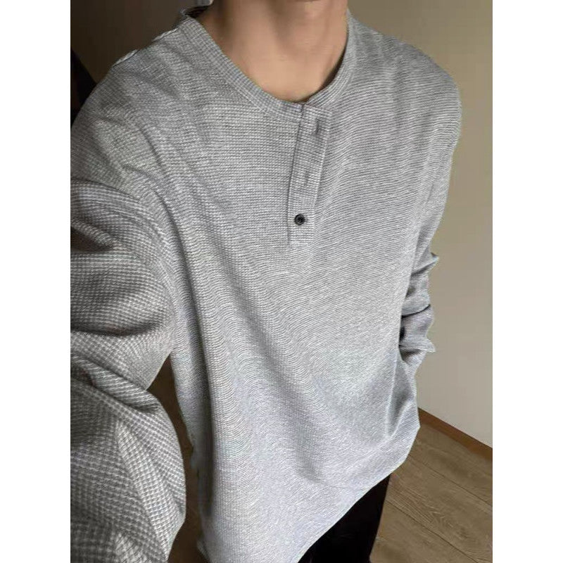 Men's long sleeve t-shirt in textured fabric Lune London