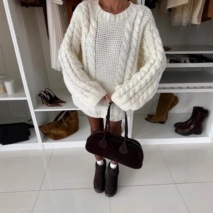 Pull en tricot pour femmes avec motif en gros câble et coupe oversize Chic & Stil