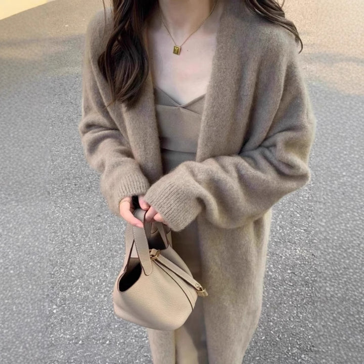 Manteau long en tricot pour femmes en matériau de haute qualité avec poches pratiques Chic & Stil