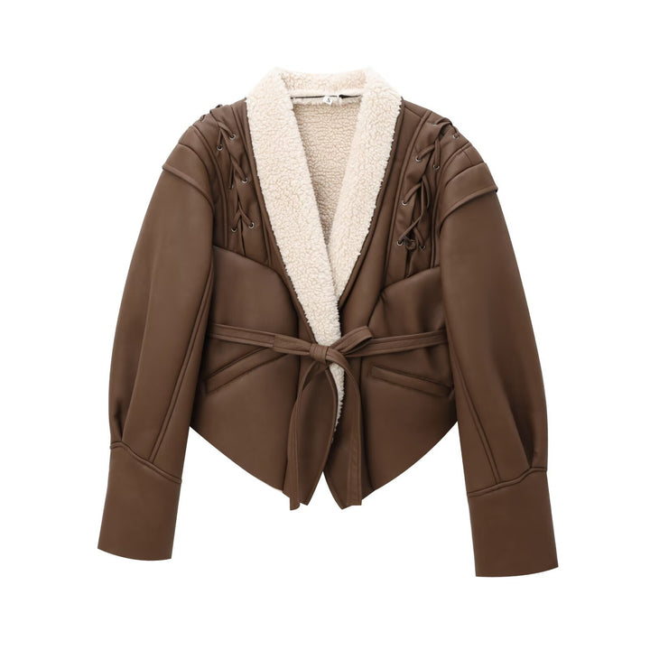 Ladies cozy jacket with elegant collar and padded lining Lune London
