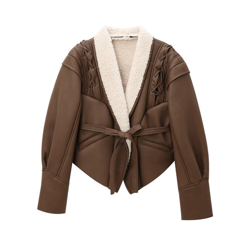 Ladies cozy jacket with elegant collar and padded lining Lune London