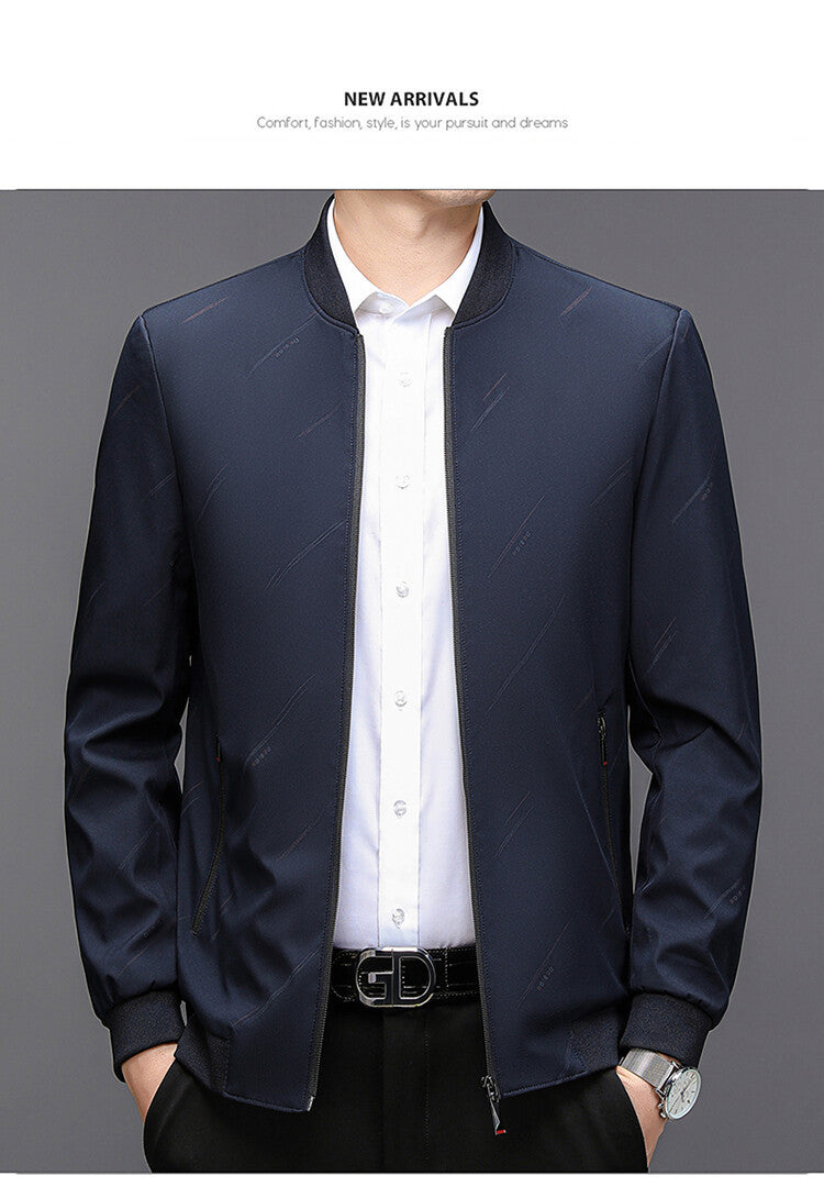 Modern transition jacket for men with practical high collar Lune London