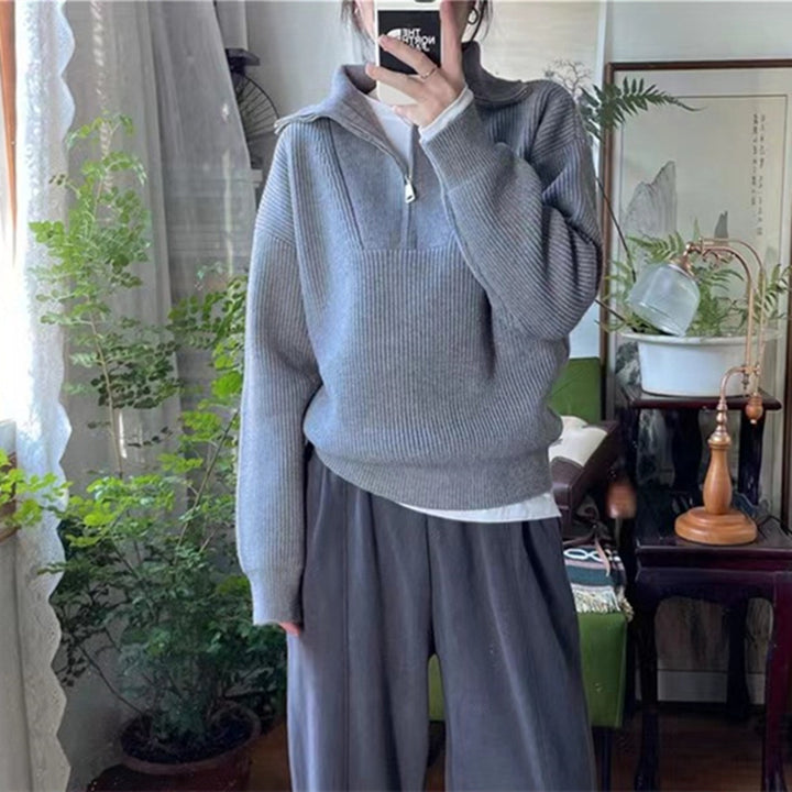 Pull femme avec col haut et fermeture éclair Chic & Stil