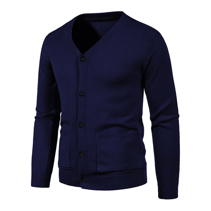 Knit jacket for men with V-neck and practical pockets Lune London