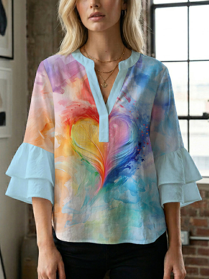 Women's artistic top with ruffled sleeves Lune London