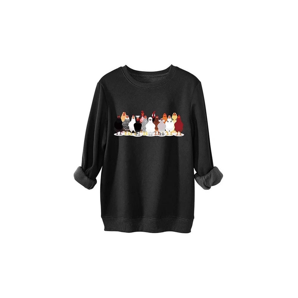 Sweatshirt for women with playful chicken pattern Lune London