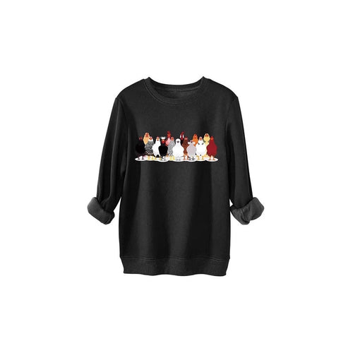 Sweatshirt for women with playful chicken pattern Lune London