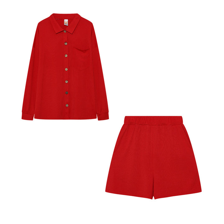 Lune London women's casual shirt and shorts set with chest pocket