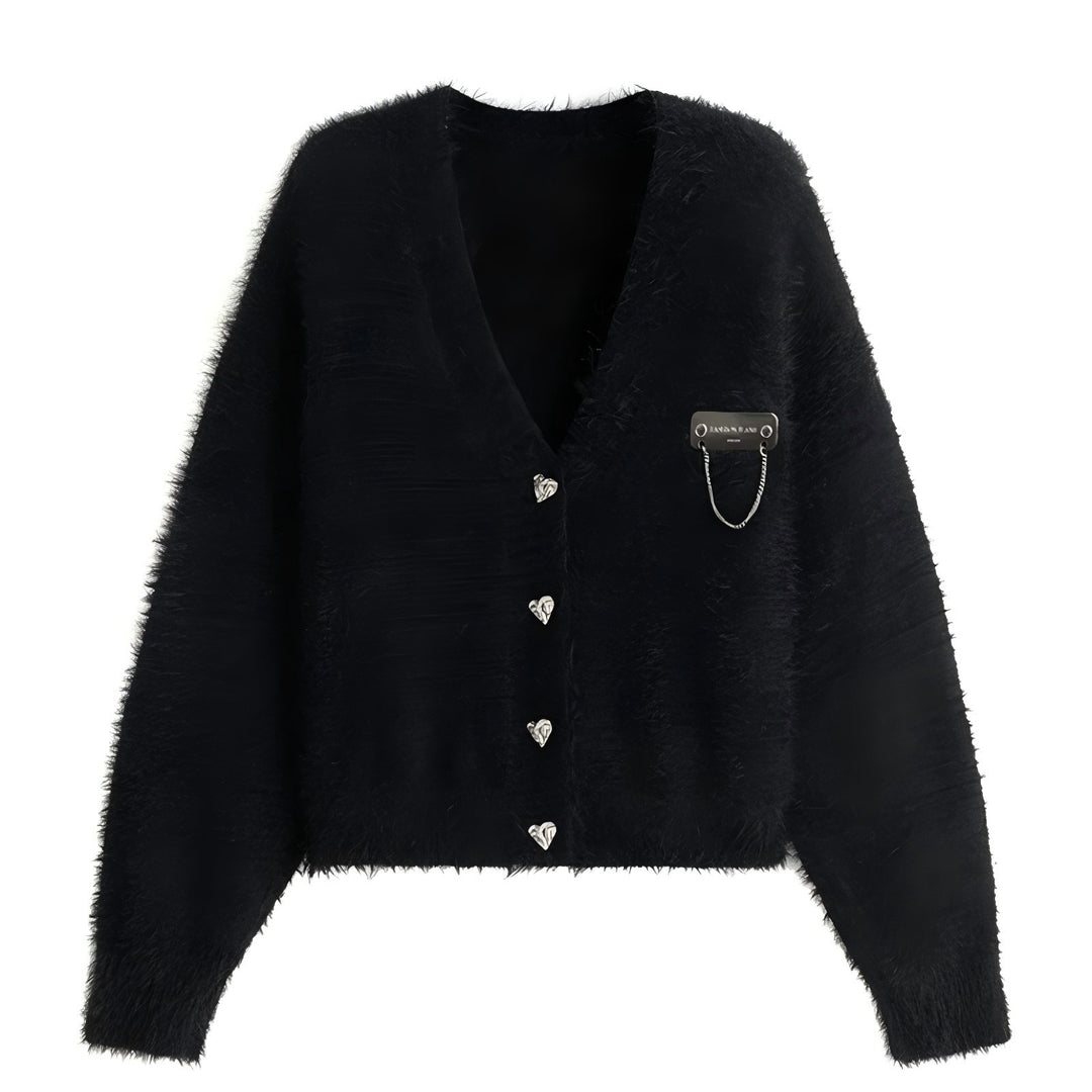 Short plush jacket for women with button design and elegant cut Lune London