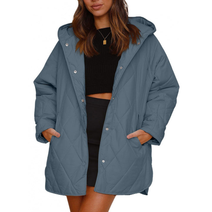 Ladies warm quilted jacket with hood Lune London