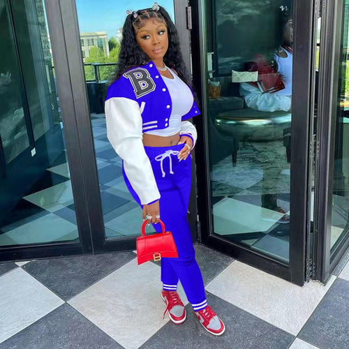 Sporty set for women consisting of a cropped jacket and jogging pants Lune London