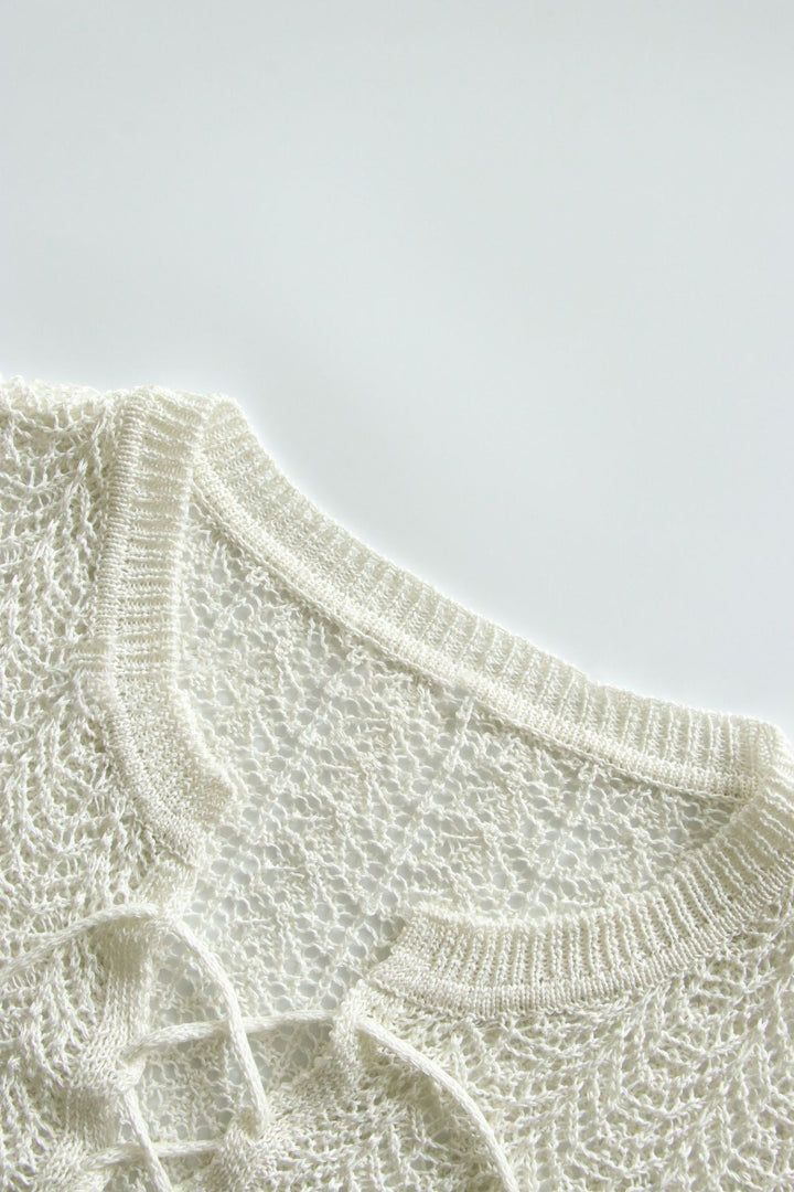 Pull décontracté en tricot aéré pour femmes avec un col sophistiqué Chic & Stil