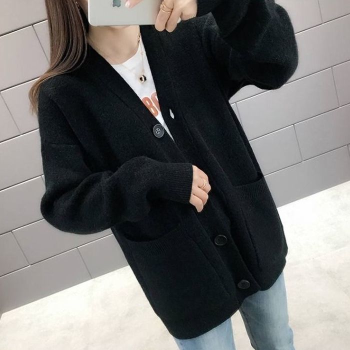 Cardigan femme avec col en V et poches pratiques Chic & Stil 1771687738
