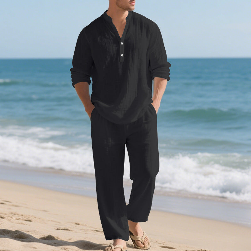Men's leisure set with long sleeve shirt and comfortable joggers Lune London