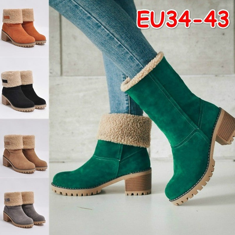 Warm shaft boots for women with a playful pleat design Lune London