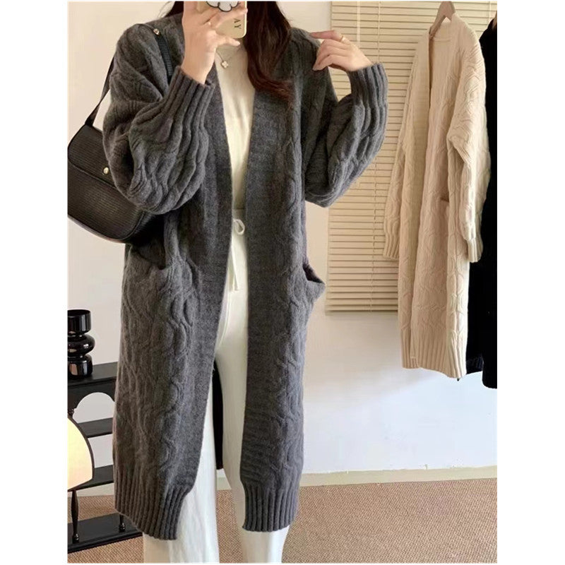 Cardigan épais pour femmes avec poches et col en V Chic & Stil