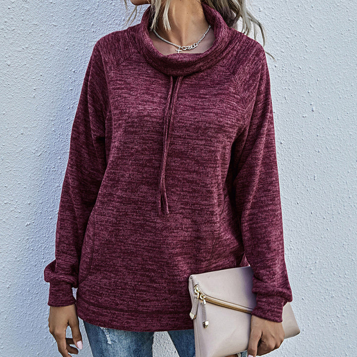 Pull femme décontracté avec col montant et poches pratiques Lune London