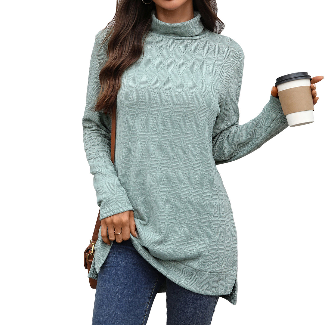 Ladies Long Sleeve Sweater with High Collar Lune London