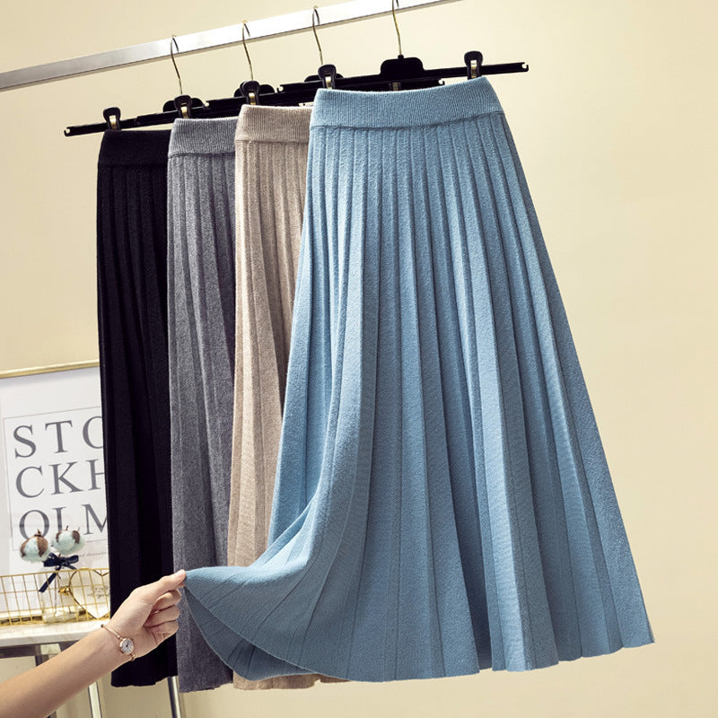 Jupe maxi pour femmes avec texture plissée fine et taille élastique Chic & Stil