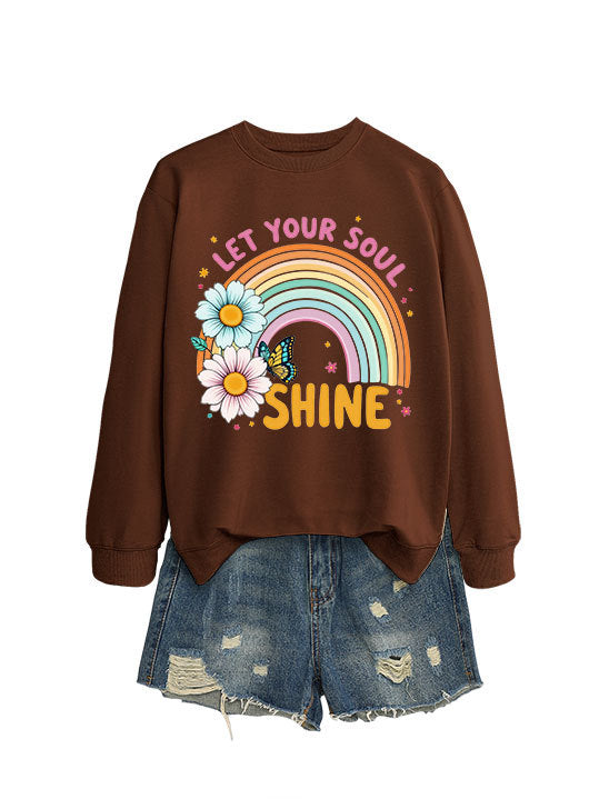 Sweatshirt pour femmes avec dégradé coloré et design graphique floral Chic & Stil