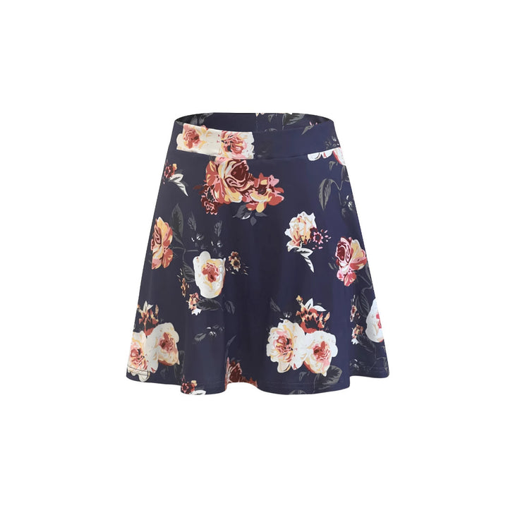 Women High Waisted Skater Skirt Floral Print Lune London