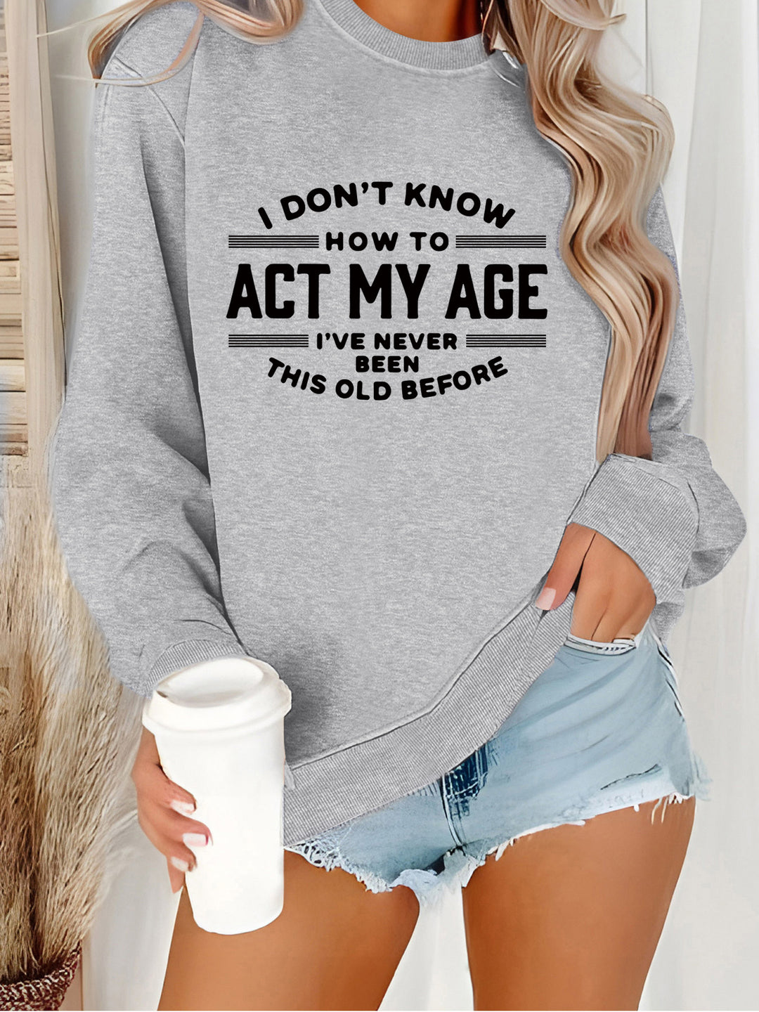 Sweatshirt pour femmes avec impression humoristique et coupe décontractée Chic & Stil