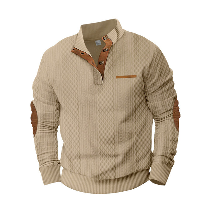 Chunky knit sweater for men with elegant button placket Lune London