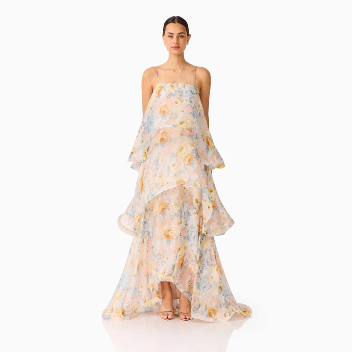 Women's maxi dress with ruffle details Lune London
