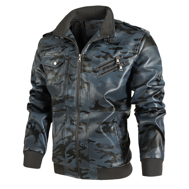 Modern camouflaged leather jacket for men Lune London