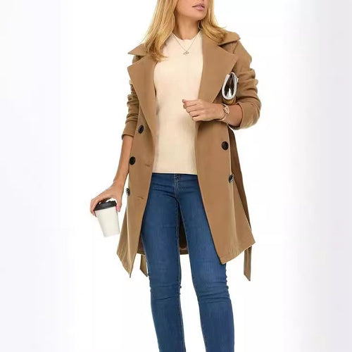 Women's trench coat with asymmetric hem and wide collar Lune London