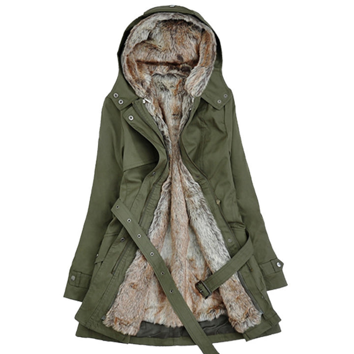 Ladies Warm Lined Outdoor Jacket with Hood Lune London