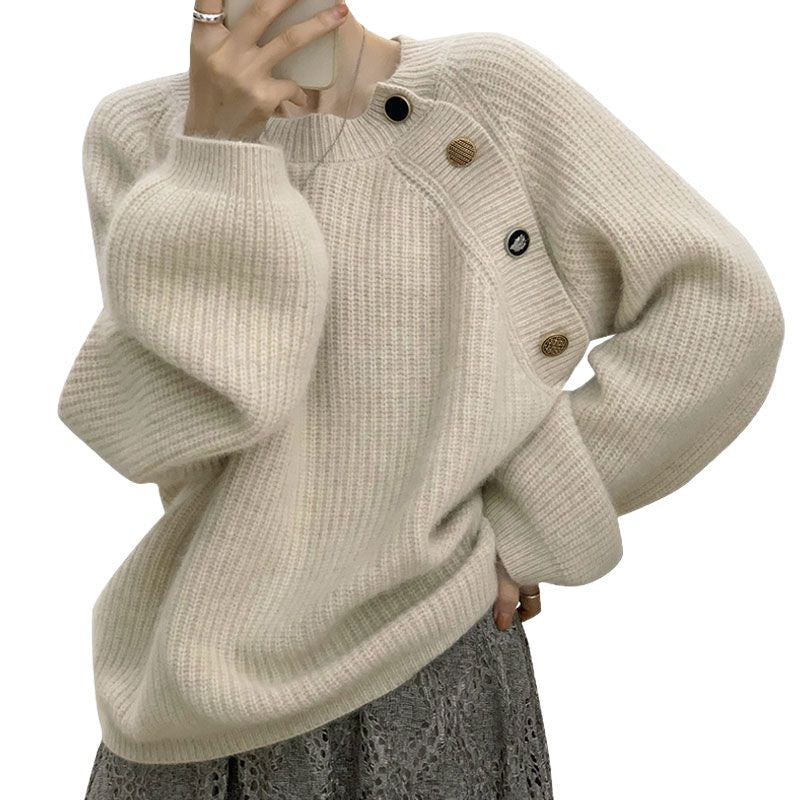 Pull tricoté élégant et confortable pour femmes avec boutons décoratifs Chic & Stil