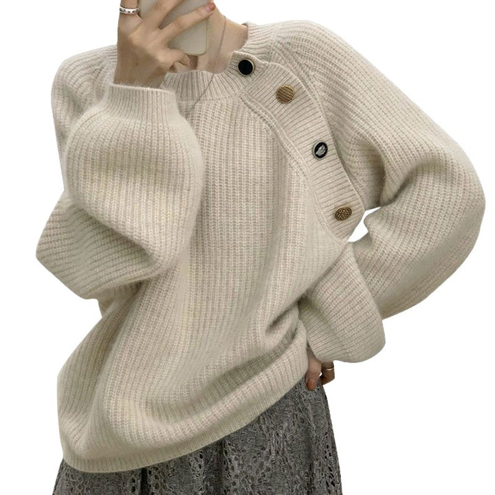 Pull tricoté élégant et confortable pour femmes avec boutons décoratifs Chic & Stil