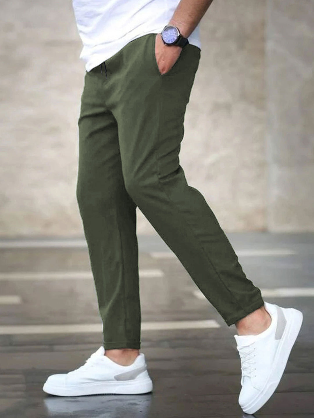Casual chino pants for men with elastic waist Lune London
