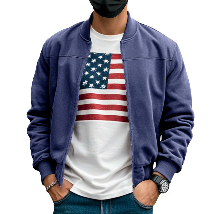 Men's casual bomber jacket with breathable inner lining and side zip pockets Chic and style