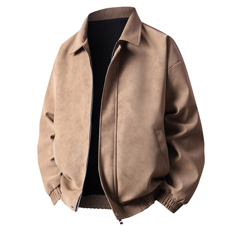 Synthetic leather bomber jacket for men with a relaxed fit and practical pockets Lune London