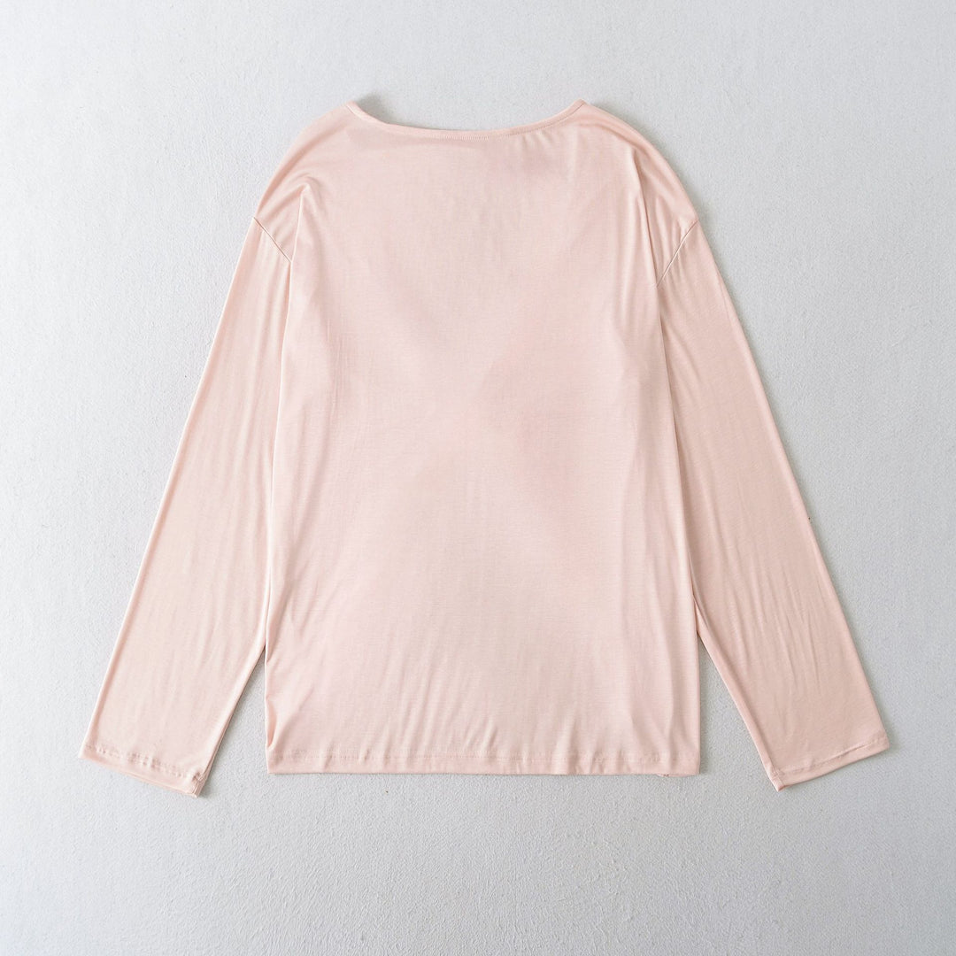 Women Long Sleeve Casual T-Shirt with Loose Fit and Comfortable Style