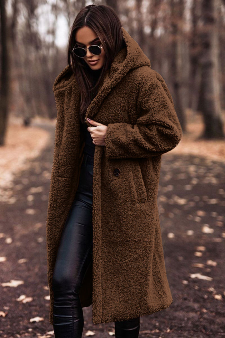 Ladies Oversized Fleece Jacket with Hoodie Moon London
