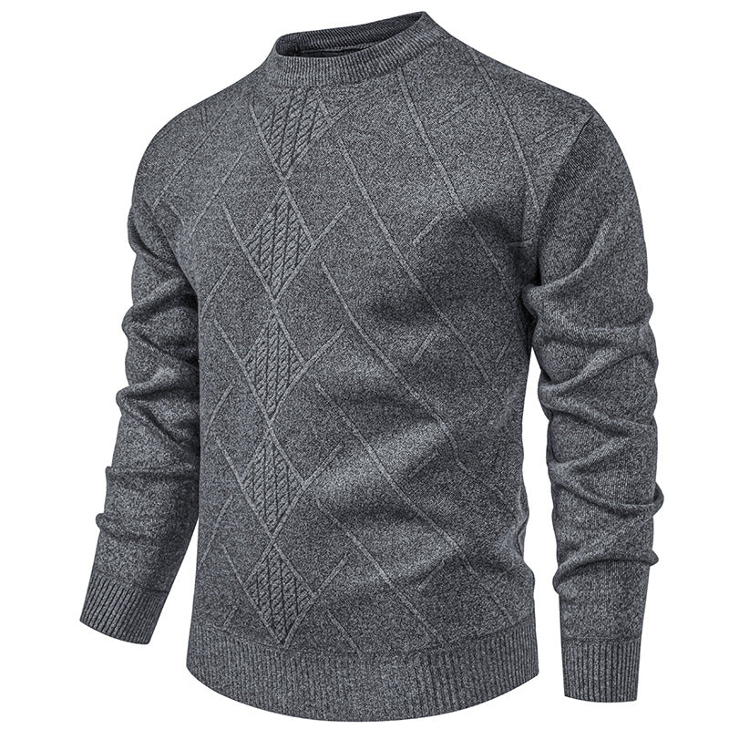 Fine knit sweater for men with relief pattern and round neck Lune London