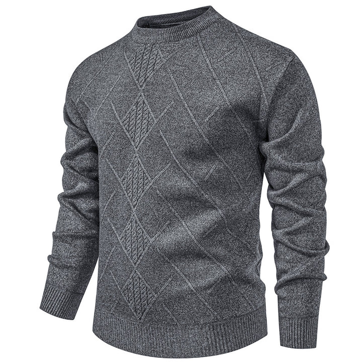 Fine knit sweater for men with relief pattern and round neck Lune London
