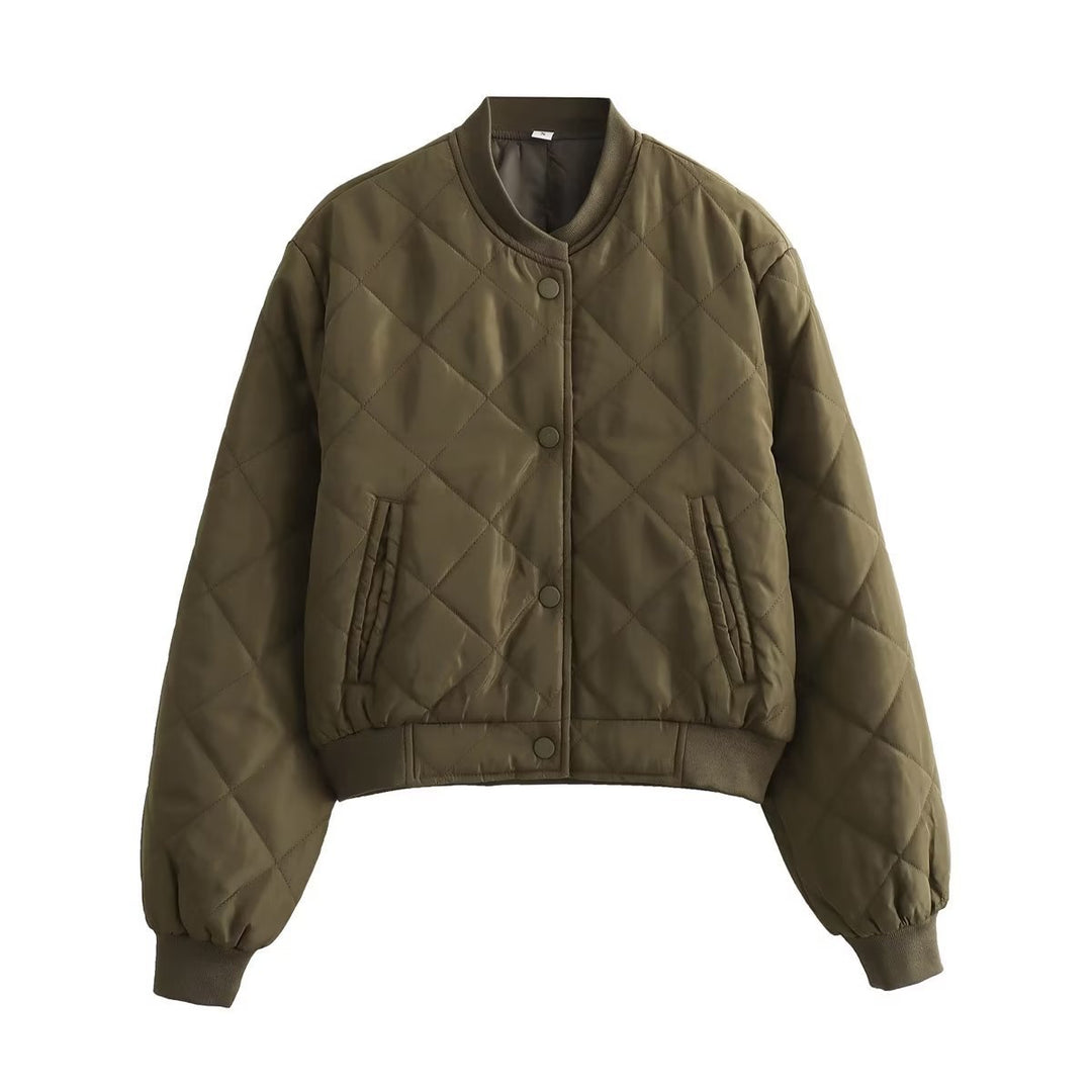 Short quilted jacket for women with practical button closure Lune London
