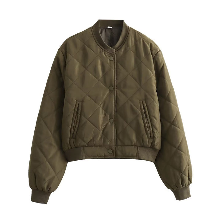 Short quilted jacket for women with practical button closure Lune London