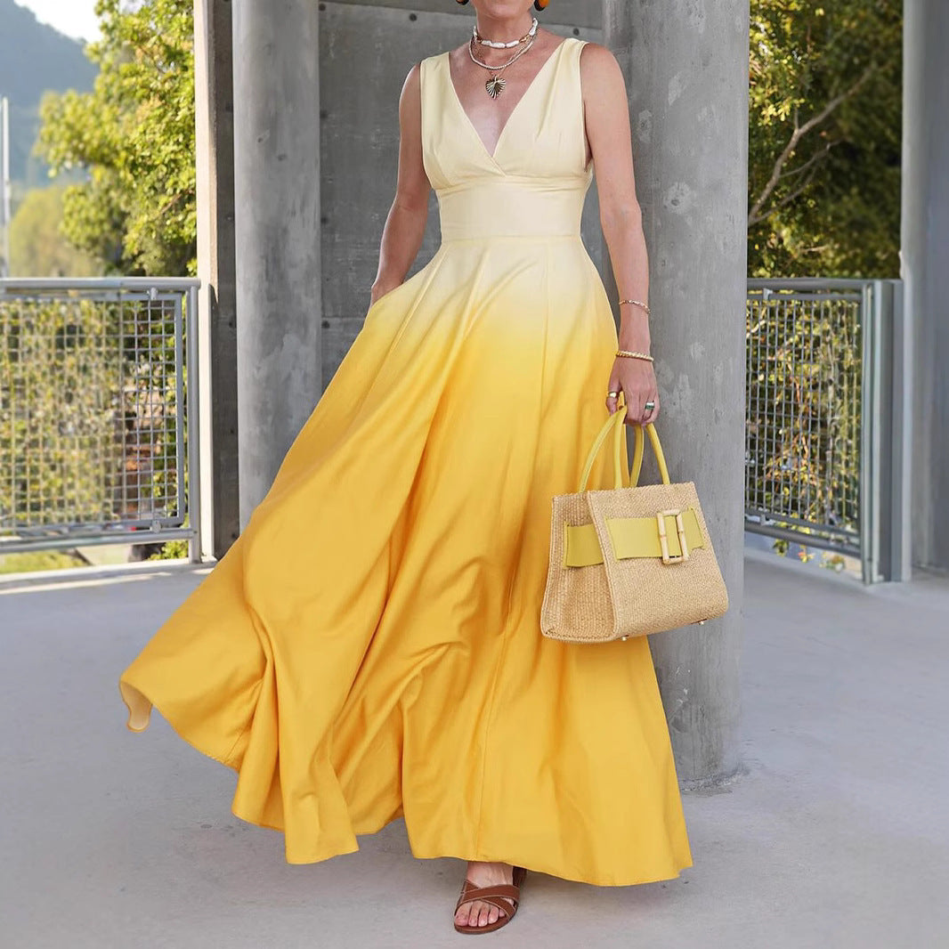 Ladies Elegant Chic Flared Maxi Dress